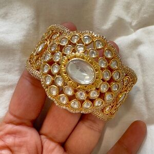 Brand new antique gold & beaded Indian Pakistani gold plated Kundan Bracelet